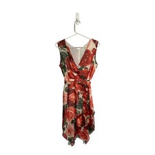 Enfocus studio wrap dress handkerchief hem rose floral fairy size 6