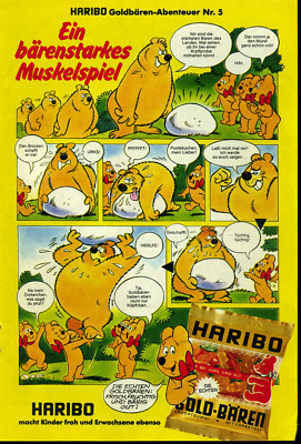 Haribo-Goldbären Abenteuer Nr.5 -bärenstarkes Muskelspiel-Comic-Werbung von 1979