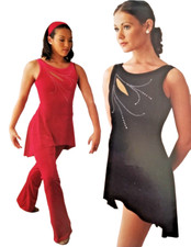 Child Extra Large BLACK Rhinestone Dance Dress Costume Ballet Lyrical "Tonight"