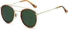 Trendy Aviator Sunglasses for Women & Men - Hexagonal Square Thick Frame Bridge