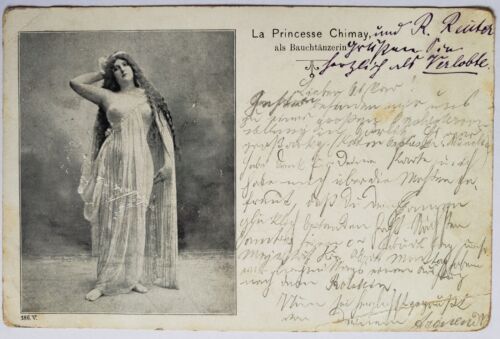 Carte postale Clara Ward, La Princesse Chimay comme danseuse du ventre, courue 1899 - Photo 1/2