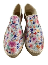 NWOT Toni Pons Fonda Floral Sequin Slip-On Espadrille Shoes Size EU 41 US 10