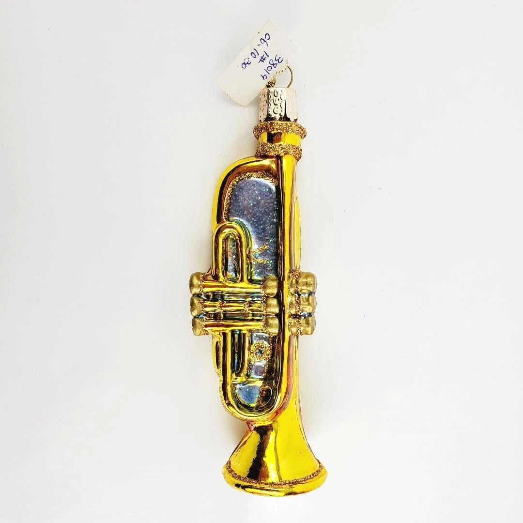 Old World Christmas Glass Trumpet Musical Instrument Prototype