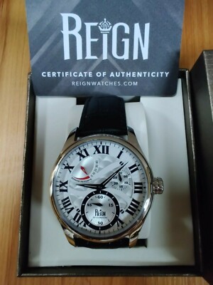 Reign Bhutan Genuine Leather Mens Watch,White/Blue Dial  display picture 3