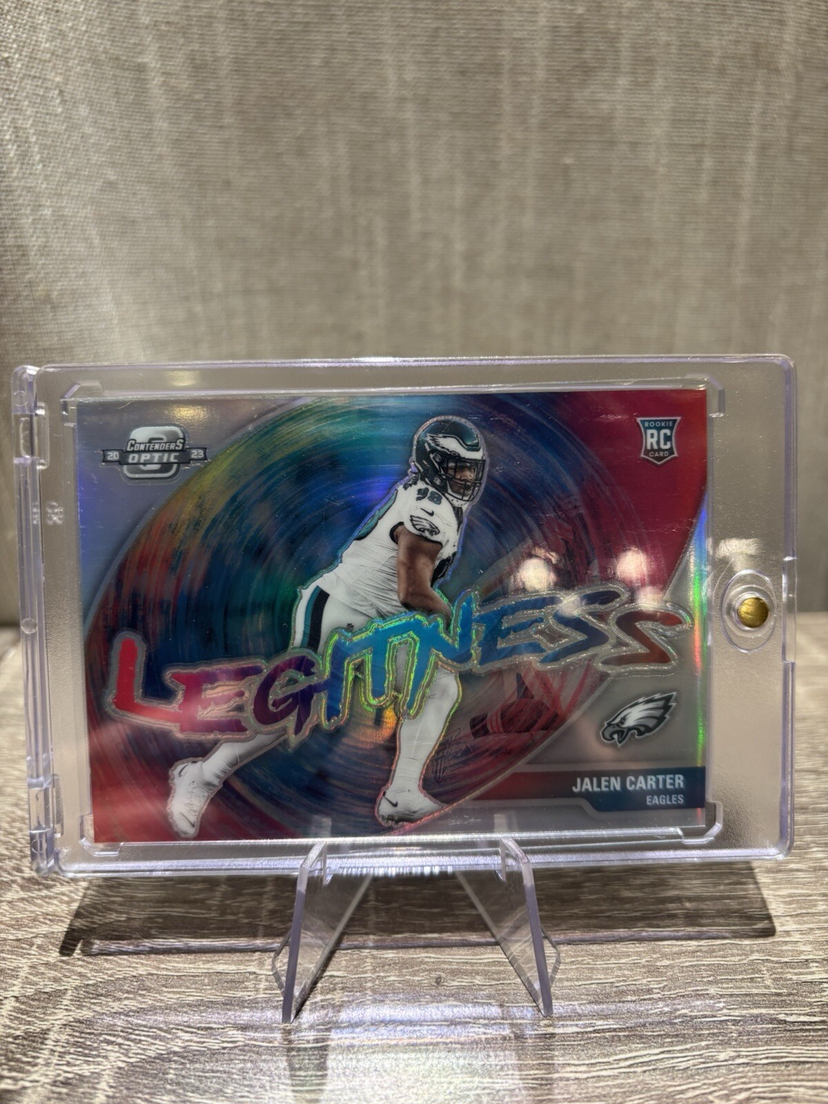 2023 CONTENDERS OPTIC Jalen Carter Rc LEGITNESS ULTRA RARE INSERT CASE HIT SSP