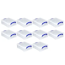 Really Useful Box 8.1L Plastic Storage Container with Clip Lock Handle (10 Pack)