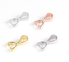 925 Sterling Silver Pinch Clip Bail Clasp Charm Pendant Connector DIY Finding