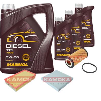 KAMOKA Inspektionspaket MANNOL Diesel TDI 5W-30 8L für Audi A3 Sportback RS3