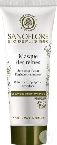 Masque éclat bio Sanoflore Masque Des Reines rituel anti-âge pour le week-end 75ml