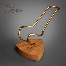 Mr Brog HAND CARVED WOODEN STAND RACK HOLDER OAK for 1 Tobacco Smoking Pipe