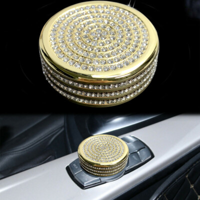 Gold Alloy Diamond Cut Crystal I-Drive Multimedia Knob Cover Fits X1 X3 X5 X6 Z4