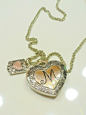 A26) Treasured Memories Initial ''M'' Magnetic Locket