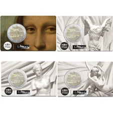 2025 France 4 x € 2 Euro BU Coins - The Louvre - ALL 4 CARDS!