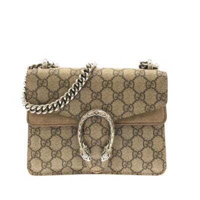 Authentique mini sac GUCCI Dionysus GG Supreme 421970 gris beige