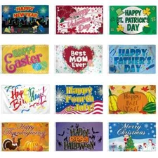 12 Month Holiday 3x5ft Flag Set for New Year's Easter Halloween Xmas Month Flags