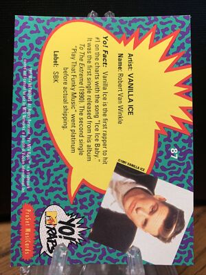 1991 Pro Set Yo! MTV Raps #87 Vanilla Ice | eBay