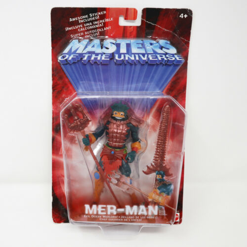2001 serie moderna Motu He-Man Masters of the Universe figura Mer-Man sin usar sin usar y con tarjeta - Imagen 1 de 11