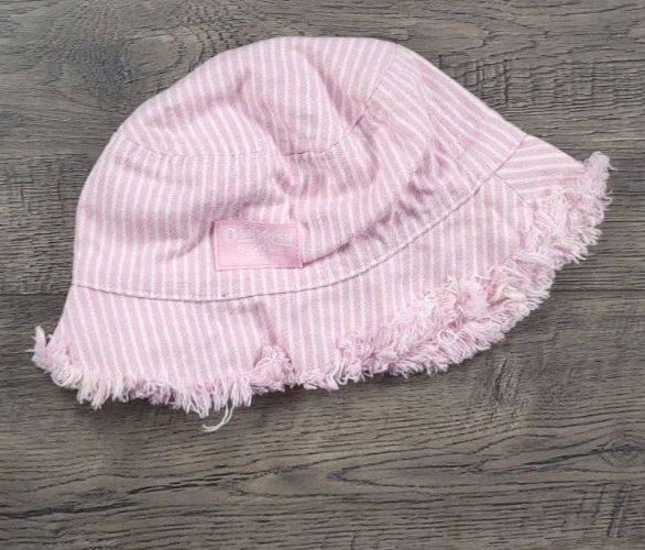 Baby Girl Vintage Oshkosh 0-3 to 6-9 Month Pink Striped Jean Hat