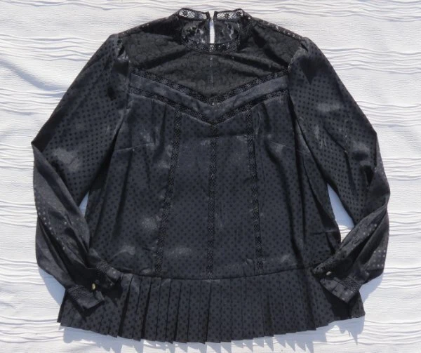 $229 TED BAKER EE. UU. Para mujeres 3 M Azul Marino Shilli Encaje Inserto Punto Blusa Camisa Prenda para el torso Foto 3 de 4