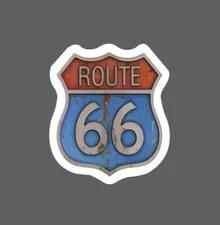 Route 66 Sticker Retro Sign Waterproof Road Sign Vintage Tattered Gift NEW