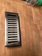 12” x 4”  Accord Ventilation Floor Register Adjustable Vent Duct -  Satin Nickel