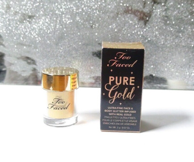 Too Faced Pure Gold Ultra-Fine Face & Body Glitter Infused with Real Gold 2g Neu