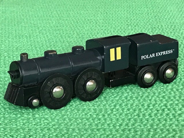 polar express wooden engine and cars
