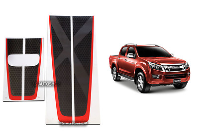 BLACK RED STICKER X-SERIES FRONT REAR TAILGATE FOR ISUZU D-MAX DMAX 2013-2015