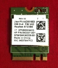 HP 15-AY196NR REALTEK 8723BE WIFI CARD 855106-001 843337-001