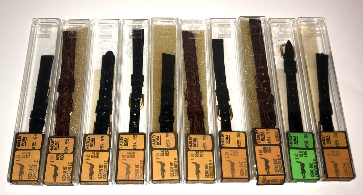Genuine Crocodile Watch Straps Various Sizes Brown Black 10, 12