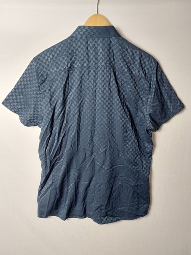 Burton Herren Satin Navy Mix Muster Design, Kurzarm Hemd Gr. L (189-21) - Bild 2 von 4