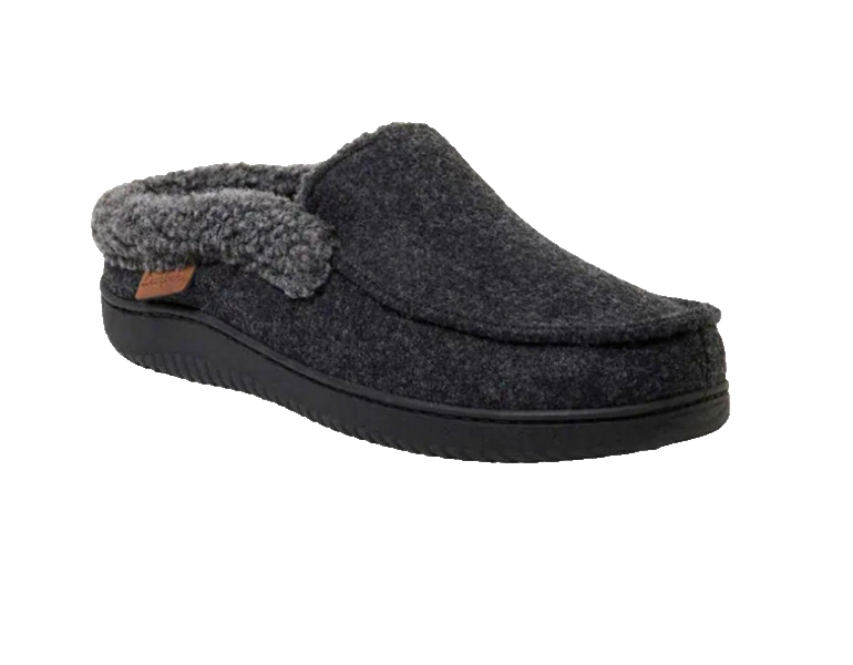 Dearfoams Mens Black Total Comfort Memory Foam Slippers Size XL