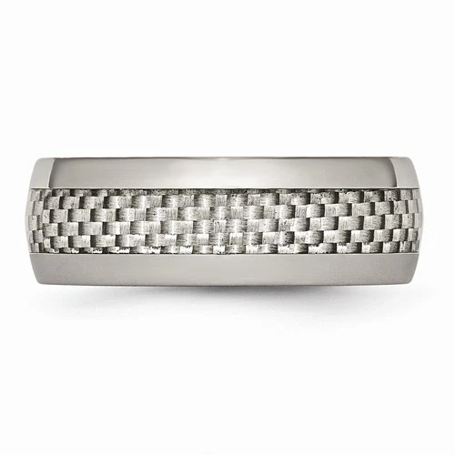BANDA/ANILLO FIBRA CARBONO GRIS TITANIO PULIDO 8MM - TALLA 15 Foto 3 de 4