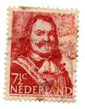 Holland, Netherlands 1943, Dutch Naval Heroes: Michiel de Ruyter, 7 1/2 cents