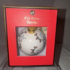 Kit Kemp for Spode Psycho Sprig Yellow Bauble Ornament Christmas W/ Box