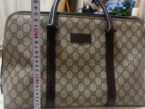 Gucci GG Supreme Handbag Brown Canvas Women's Pre-owned From Japan