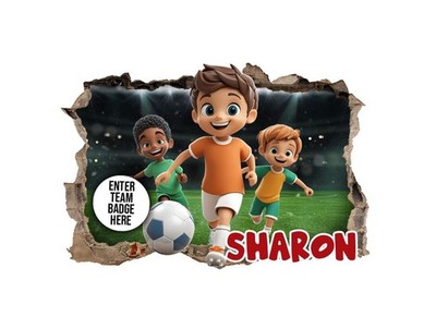 Personalisierte Wandbilder Fußball Schlafzimmer - 3D Vinyl Aufkleber individueller Name Sticker 151