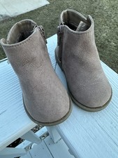 Wonder Nation Size 4 Toddlers Boots, Tan Suede With Fringe, Zipper Close