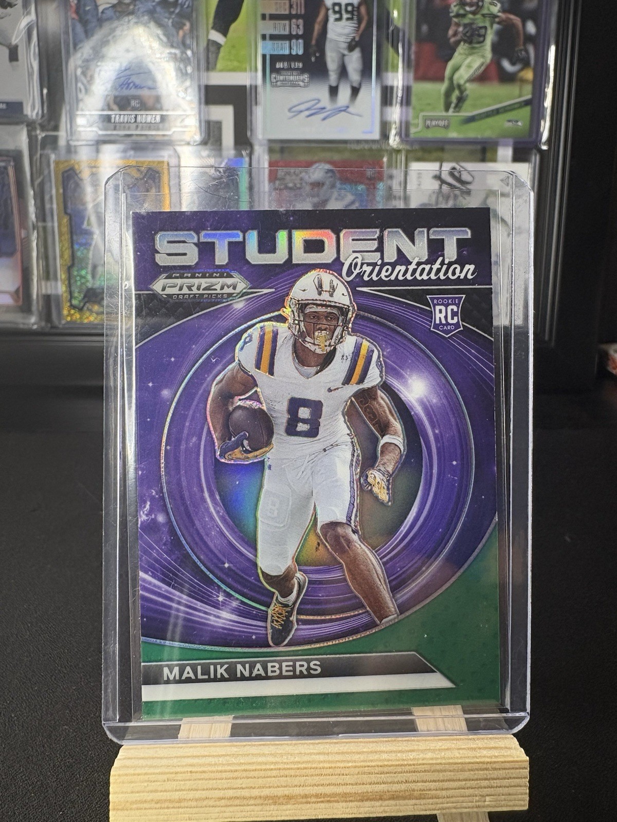 🏈2024 Prizm Draft Picks Malik Nabers Student Orientation Green Prizm RC #SO-MN