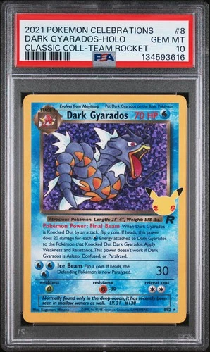 2021 POKEMON CELEBRATIONS CLASSIC COLLECTION #8 DARK GYARADOS-HOLO PSA 10