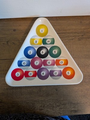 Triangle Shape 8  Luminarc Novelty Dish Plate Pool Billiard Balls Design