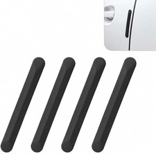 4 Pcs Silicone Car Door Edge Guards, Self-Adhesive Anti-Collision Protector Blac