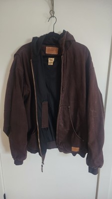 Premium Heavy Schmidt Workwear Jacket With Hood Brown 2XL