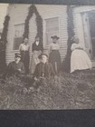 Photograph Cabinet Card Sarah & Geo Wadsworth & 3 Girls Hallowell Maine — photo 2