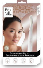 Pure Silk Dermaplane Facial Exfoliator  Hair Remover Kit w/ 6 Extra Blades