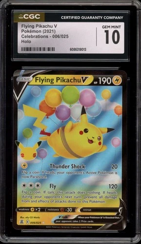 Pokemon Flying Pikachu V Celebrations Holo Ultra Rare #006 CGC 10 Gem Mint
