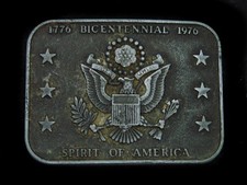 TC15132 VINTAGE 1976  BICENTENNIAL SPIRIT OF AMERICA  PATRIOTIC BELT BUCKLE