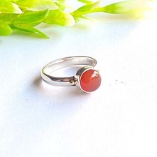 Natural Red Onyx 925 Sterling Silver Handmade Fine Ring All Size Available
