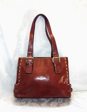 DAVID JONES COLLECTION - Borsa a tracolla classica in pelle marrone tinta unita - Espandibile