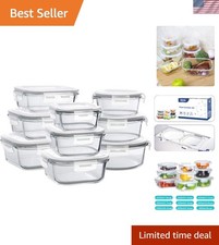 BPA-Free Glass Storage Containers - 9 Sizes, Perfect for Meal Prep & More